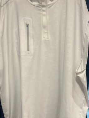 Peter Millar Blue Sleeveless Golf Pullover with Cream Trim